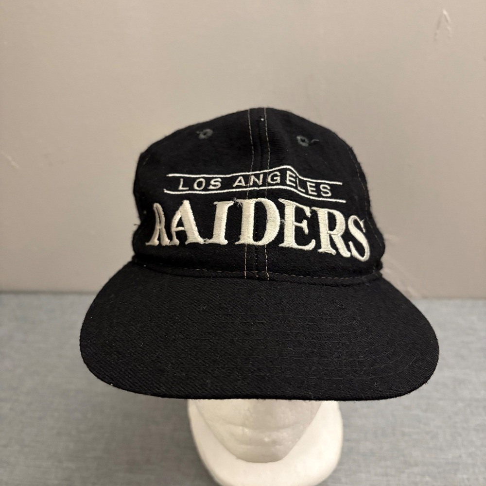 Starter Hat Mens OSFA Black Los Angeles Raiders Vintage 90s Wool Snapback Cap